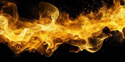 Golden smoke . Abstract wallpaper luxurious luxury sparkling background.golden smoke and fire. photo