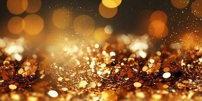 Golden smoke generative ai. Abstract wallpaper luxurious luxury sparkling background.golden smoke and fire. Generative AI photo