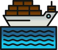 Cargo ship Vector Icon Design