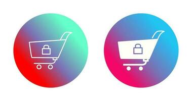 Unique Locked Cart Vector Icon