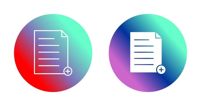 icono de vector de archivo de adición único