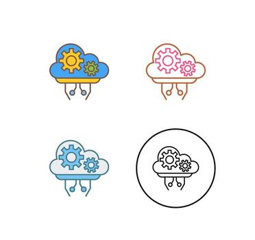 icono de vector de computación en la nube