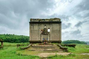 Architecture chapel old famous on amid lake photo