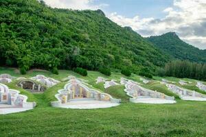 Graveyard arrange chinese culture in valley photo