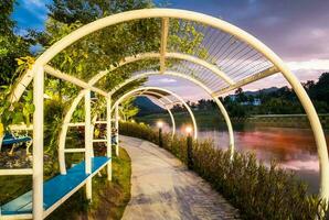 Tunnel arch steel pathway beautiful photo