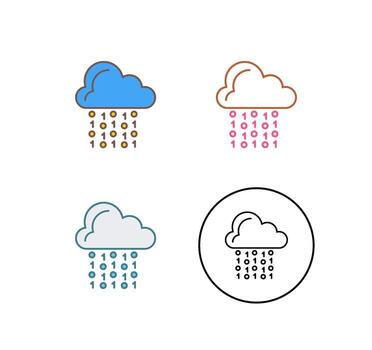 icono de vector de codificación de nube