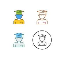 icono de vector de estudiante graduado