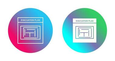 icono de vector de plan de evacuación