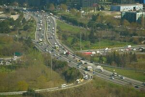 Turkey istanbul 12 january 2023, traffic in a high away in istanbul photo