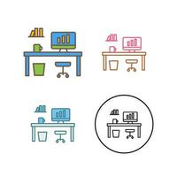 Office Desk Vector Icon