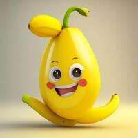 Cute cartoon banana clip art, children illustration, graphic resource. photo