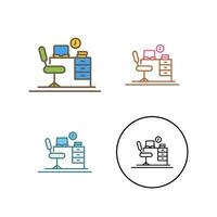 Office Desk Vector Icon