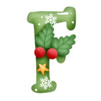 Navidad alfabeto F png