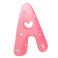 diamond valentine alphabet A png