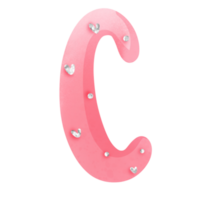 diamond valentine alphabet C png