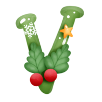 Navidad alfabeto v png