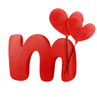 valentine alphabet M png