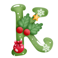 Navidad alfabeto k png