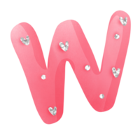 Diamant Valentinstag Alphabet w png