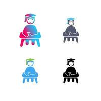 Unique Studying on Desk Vector Icon