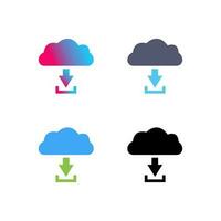 descarga única desde el icono de vector de nube