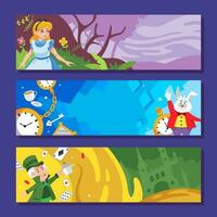 Set of Princess and Her World Banner Template vector