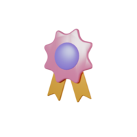 winner medal with ribbon 3d render png