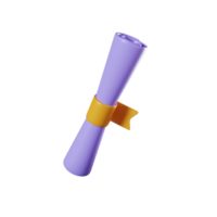 graduation paper roll 3d illustration png