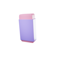 school eraser isolated 3d illustration render png