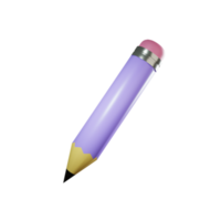 isolated 3d render pencil illustration png