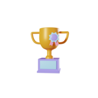 golden champion trophy cup 3d icon png