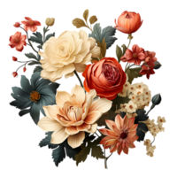 vintage decorative flowers cilpart,generated ai. png