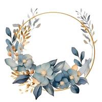 Composition flower frame, a wreath in a botanical style. photo