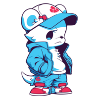 Cute hiphop cat for your design project, generative AI png