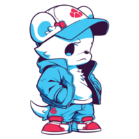 Cute hiphop cat for your design project, png