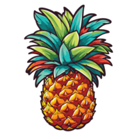 Tropical inspired pineapple illustration for your designs, png