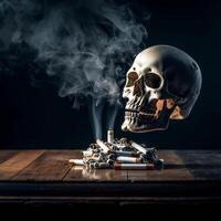 Burning Cigarette with Skeleton photo