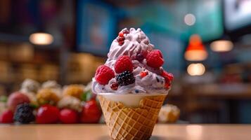 Ice Cream with Berries photo