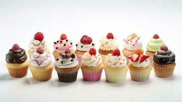 various cupcakes, AI Generated photo