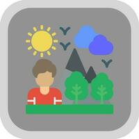 Hiking Vector Icon Design