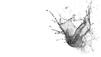 Water splash isolated on white background with copy space. photo