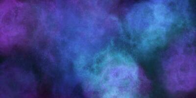 Universe in foggy outer space. Dark blue with purple sparkling grunge background, paper texture. Gradient brush painting. photo