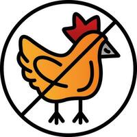 No pollo vector icono diseño