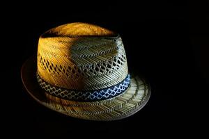 Handmade real straw summer hat photo