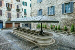 Ancient wash house in  Bergamo alta Italy photo