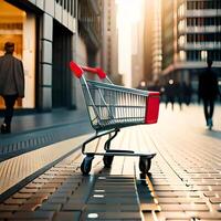 photo a shopping cart with a handle that says shopping on it