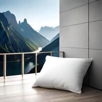 Photo pillows mockup isolated on white background 3d render
