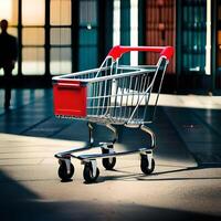 photo a shopping cart with a handle that says shopping on it