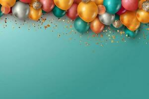 Happy Birthday celebration background. AI generative photo