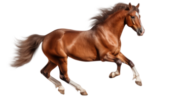 Brown horse isolated. Illustration AI Generative png